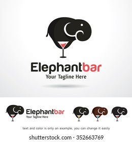 Elephant Bar Logo Template Design Vector