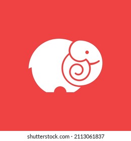 Elephant Big Logo abstract silhouette design vector template. Mammoth Logotype concept icon