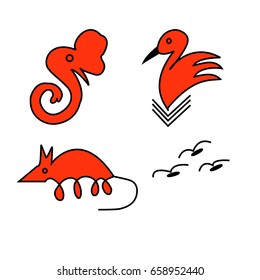  elephant, bird, mouse  Icon 