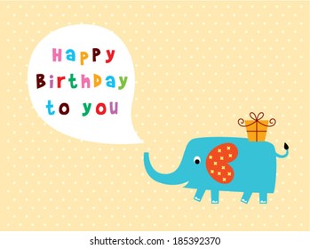 elephant birthday card