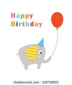elephant birthday greeting card