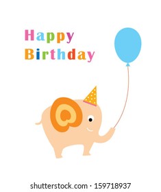 elephant birthday greeting card