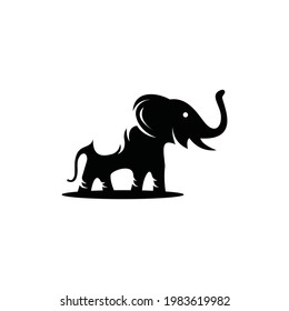 Elephant Black Color Vector Logo Design