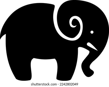 elephant black design vector art