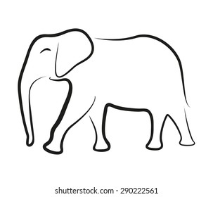 elephant black silhouette vector logo element 