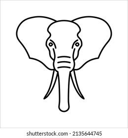 Elephant black vector icon. elephant wild animal vector illustration on white background
