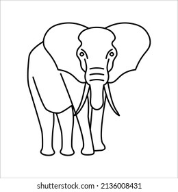 Elephant black vector icon. elephant wild animal vector illustration on white background