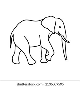 Icono del vector negro del elefante. ilustración elefante de vector animal salvaje sobre fondo blanco