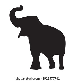 Elephant black vector on white background elephant wild animal vector illustration.