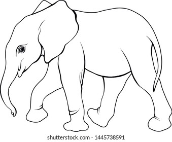 Illustration Cartoon Elephant Contour Icon Stock Vector (Royalty Free ...