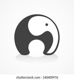 Elefantes Schwarz-Weiß-Symbol Vektordesign