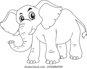 Elephant Black and White Illustration