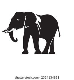 elephant black and white vector illustration 