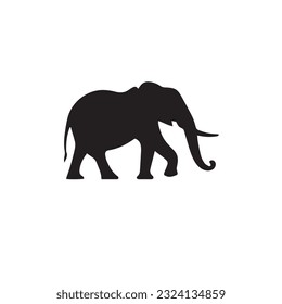 elephant black and white vector illustration 