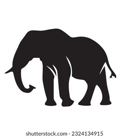 elephant black and white vector illustration 