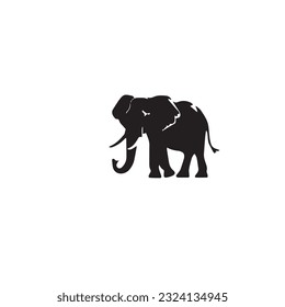 elephant black and white vector illustration 