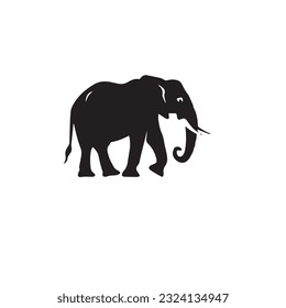 elephant black and white vector illustration 