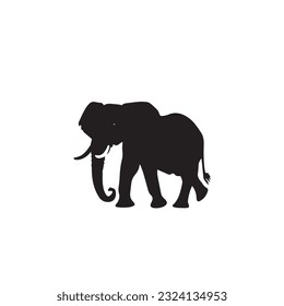elephant black and white vector illustration 