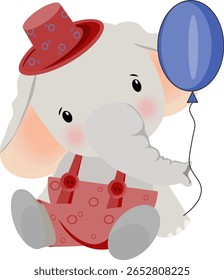 elefante com bola azul sem fundo