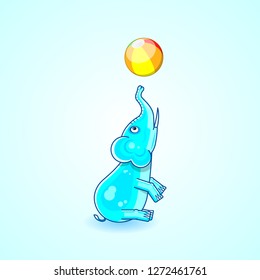 Elephant Blue Vector