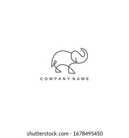 Elephant body line design logo