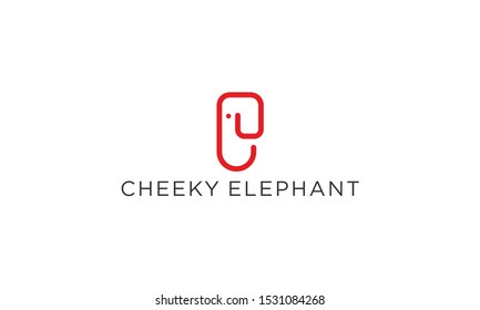 elephant and book clip combination logo