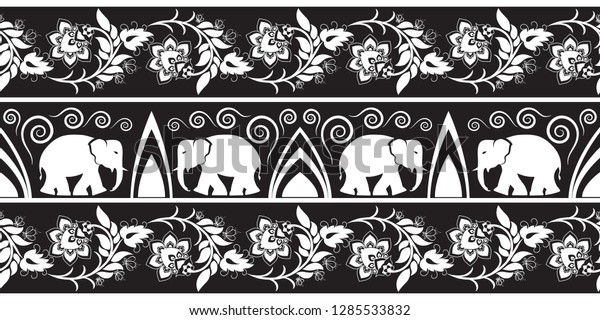 Elephant Border Design Vector Stock Vector (Royalty Free) 1285533832