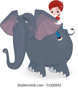 elephant and boy