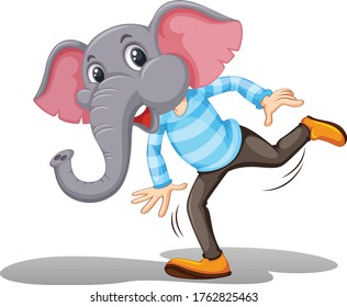 Elephant boy cartoon vector art and illustration