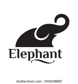 Elephant Brush Stroke Logos Vector Line Art Icon Design. Abstract Elephant design animal Elephant flat illustration isolated white background. Editable vector templates clipart symbol shape silhouette