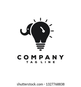 elephant & bulb logo design