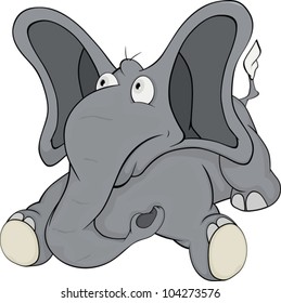 The elephant calf cartoon