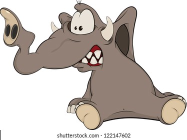 The elephant calf cartoon