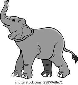 ilustración vectorial de ternera elefante aislada en fondo blanco