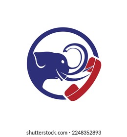 Elephant call vector logo design template.