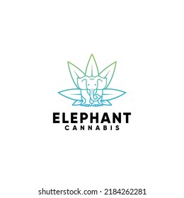 Elephant Cannabis line logo design