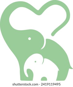 Elephant care logo Template in a modern minimalist style