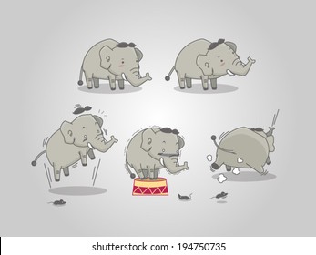 Elephant cartoon animations vector