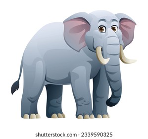 Elephant cartoon character illustration isolated on white background