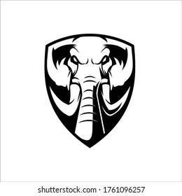 Plantilla vectorial del logotipo del personaje de la caricatura elefante