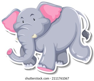 Elephant cartoon character on white background illustration