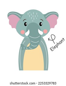 Elephant Cartoon character Vector .