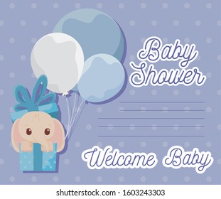 elephant cartoon design, Baby shower invitation party card and decoration theme Vector illustration