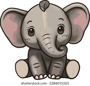 elephant cartoon doodle kawaii anime coloring page cute illustration clipart character chibi manga comic drawing line art free download png image