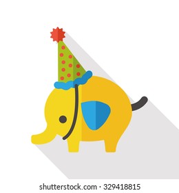 elephant cartoon flat icon