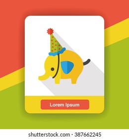 elephant cartoon flat icon