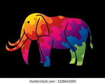 Elephant cartoon graphic vector.