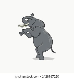 Elephant Cartoon hand drawn for logo or ornament