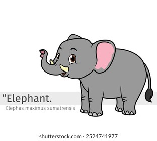 Ilustração de Elephant Cartoon. animal selvagem isolado. Coleção de desenhos animados de animais. Personagem Elephant Cartoon