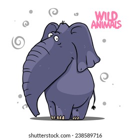 elephant cartoon isolated on white